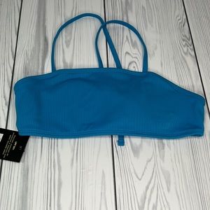 Girls' Cyber Ribbed High-Waist Swimsuit Top- art class™ Turquoise Bl…